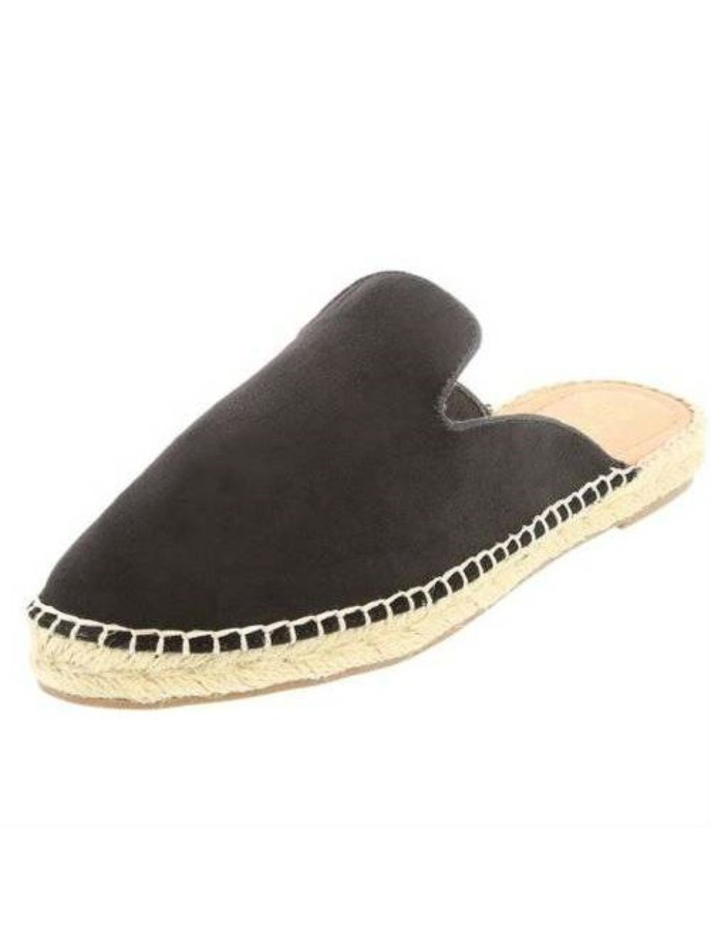 Womens Mules Brash Black Beige 9.5 Beth Suede Slip On Fx Suede Loafers Shoes